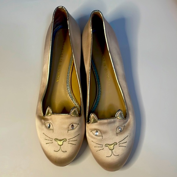 Charlotte Olympia Shoes Charlotte Olympia Silk Cat Flats Size 4